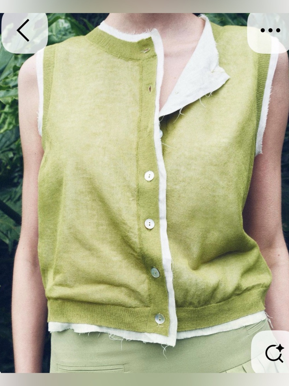Zara Sleeveless Button Front Top